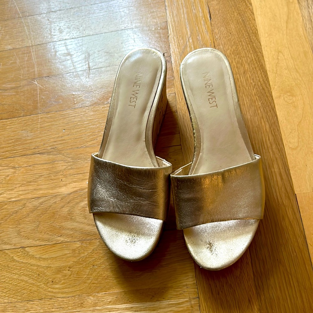 Gold wedge, Nine West sandals size 5.5